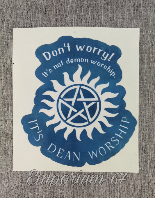 Dean Worship Vinyl Sticker